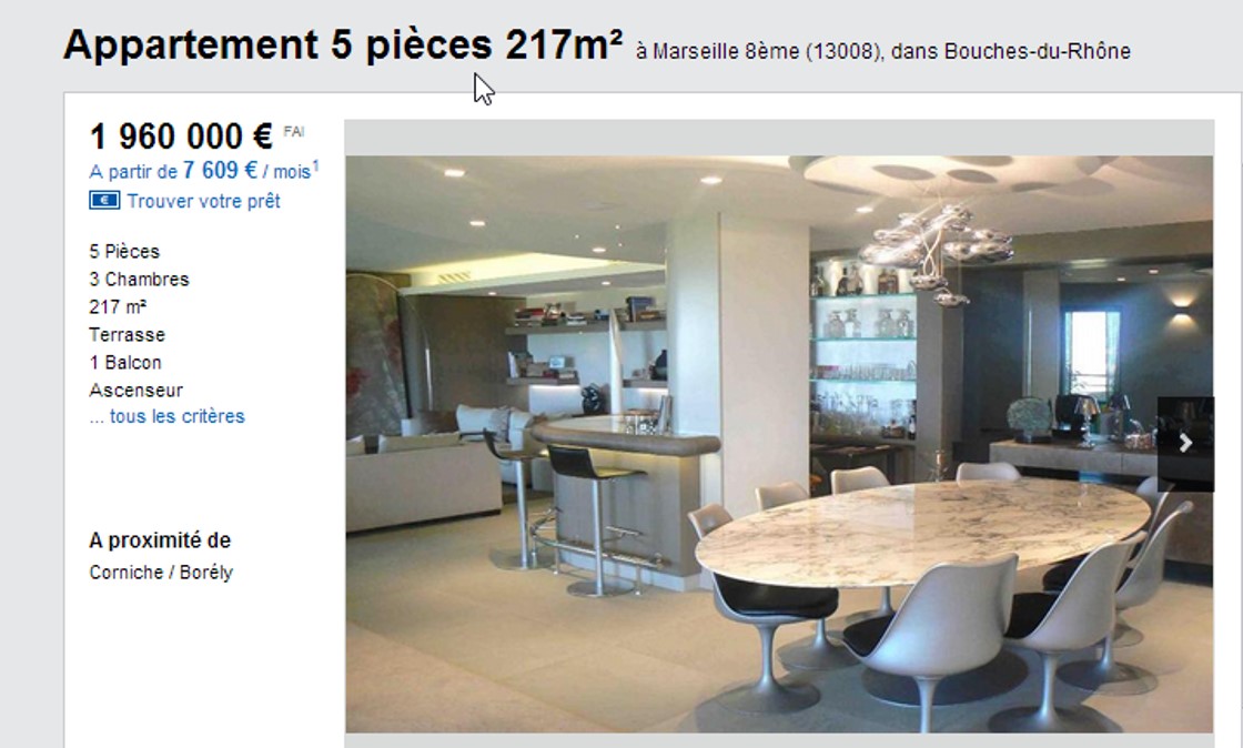 achat appartement de prestige 13008 marseille