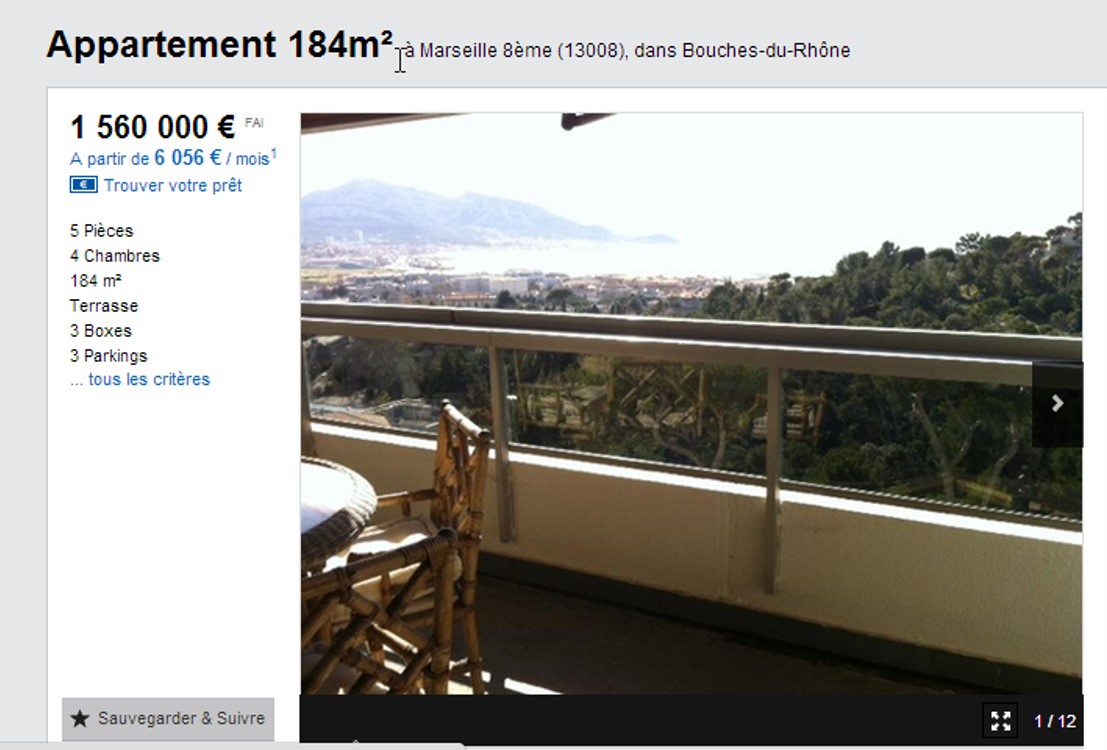 vente appartement de prestige le thalassa marseille 13008