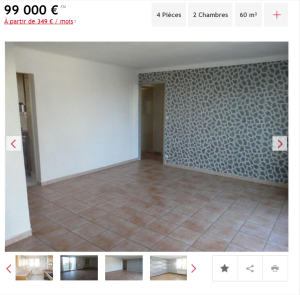 Vente appartement 4 pièces Marseille 13ème appartement F4 T4 4 pièces 60m² 99000€